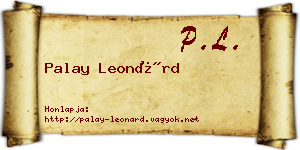 Palay Leonárd névjegykártya